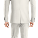 White Wool Blend Double breasted Suit with brass buttons