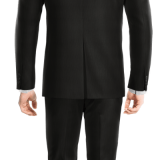 Black Wool Blend 3 piece suit with a pocket square
