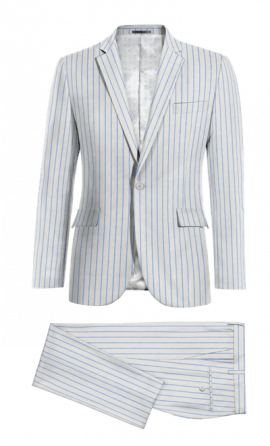 White striped linen Suit